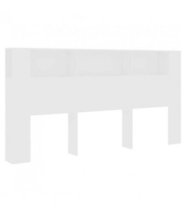 vidaXL Headboard Cabinet White 200x18.5x104.5 cm — Size: 200 cm