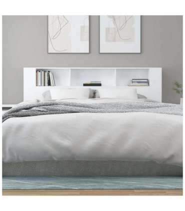 vidaXL Headboard Cabinet White 200x18.5x104.5 cm — Size: 200 cm