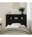 vidaXL Headboard Cabinet with Shelf Black Oak 120 x 18.5 x 102.5 cm — Size: 120 cm