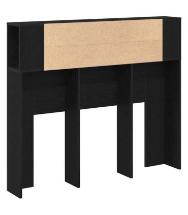 vidaXL Headboard Cabinet with Shelf Black Oak 120 x 18.5 x 102.5 cm — Size: 120 cm