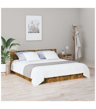 vidaXL Bed Headboard Smoked Oak 200x1.5x80 cm Engineered Wood