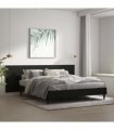 vidaXL Wall Headboard | Black | Engineered Wood | 240 cm x 1.5 cm x 80 cm