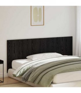 vidaXL Bed Headboard Black Oak 200 x 1.5 x 80.5 cm Engineered Wood