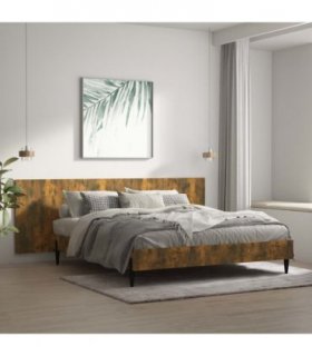 vidaXL Wall Headboard | Smoked oak | Engineered wood | 240 cm x 1.5 cm x 80 cm