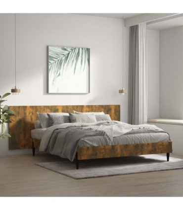 vidaXL Wall Headboard | Smoked oak | Engineered wood | 240 cm x 1.5 cm x 80 cm