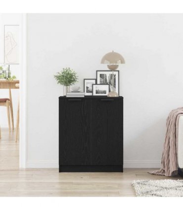 vidaXL Sideboard Black Oak 60 x 30 x 70 cm Engineered Wood
