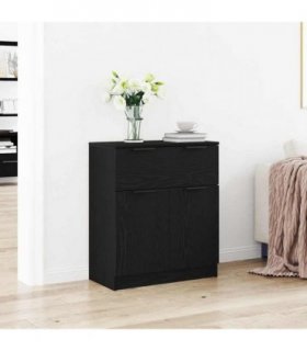 vidaXL Sideboard with Drawer Black Oak 60 x 30 x 70 cm Engineered Wood — V0672029958