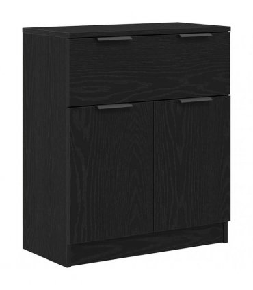 vidaXL Sideboard with Drawer Black Oak 60 x 30 x 70 cm Engineered Wood — V0672029958