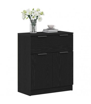 vidaXL Sideboard with Drawer Black Oak 60 x 30 x 70 cm Engineered Wood — V0672029958