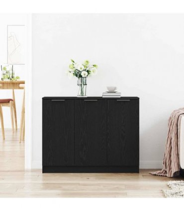 vidaXL Sideboard Black Oak 90.5 x 30 x 70 cm Engineered Wood