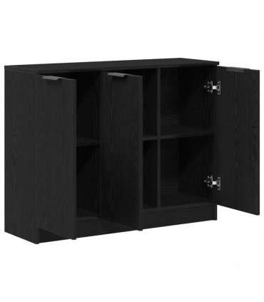 vidaXL Sideboard Black Oak 90.5 x 30 x 70 cm Engineered Wood