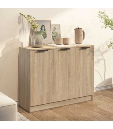 vidaXL Sideboard Sonoma Oak 90.5x30x70 cm Engineered Wood