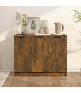 vidaXL Sideboard Smoked Oak 90.5x30x70 cm Engineered Wood