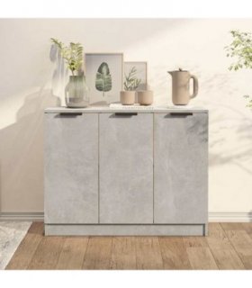 vidaXL Sideboard Concrete Grey 90.5x30x70 cm Engineered Wood