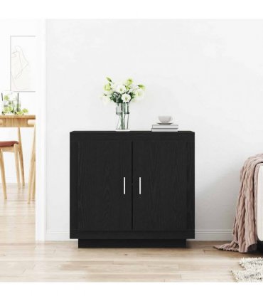 vidaXL Sideboard Black Oak 80 x 40 x 75 cm Engineered Wood