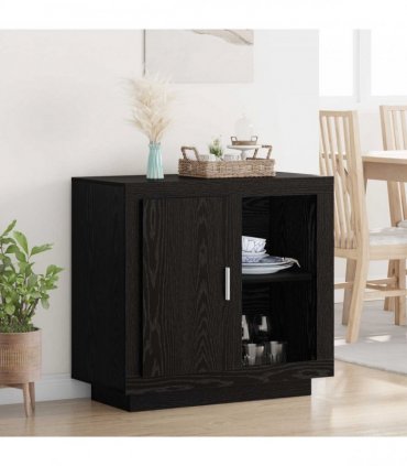 vidaXL Sideboard Black Oak 80 x 40 x 75 cm Engineered Wood — V0672029992