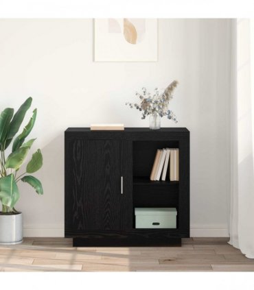 vidaXL Sideboard Black Oak 80 x 40 x 75 cm Engineered Wood — V0672029992