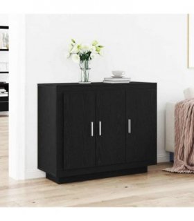 vidaXL Sideboard Black Oak 92 x 35 x 75 cm Engineered Wood