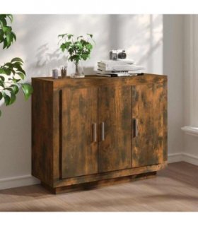 vidaXL Sideboard Smoked Oak 92x35x75 cm Engineered Wood