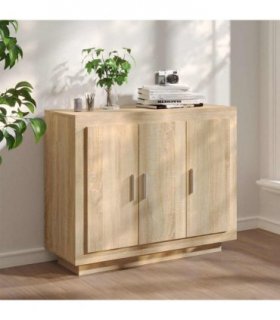 vidaXL Sideboard Sonoma Oak 92x35x75 cm Engineered Wood