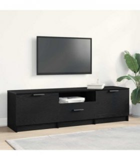 vidaXL TV Cabinet with Drawer 140 x 35 x 40 cm Engineered Wood — Colour: Black oak