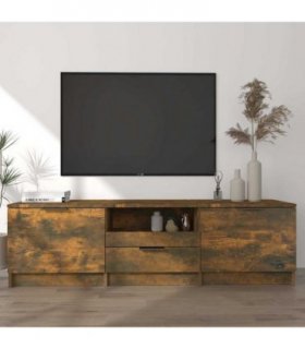 vidaXL TV Cabinet Smoked Oak 140x35x40 cm Engineered Wood