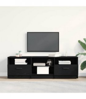vidaXL TV Cabinet Black Oak 150 x 33.5 x 45 cm Engineered Wood