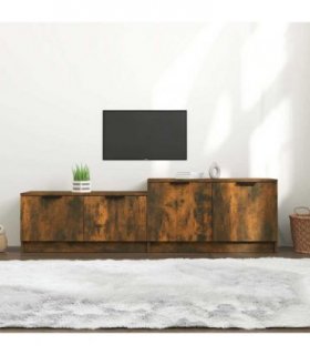 vidaXL TV Cabinet Smoked Oak 158.5x36x45 cm Engineered Wood