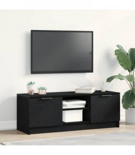 vidaXL TV Cabinet Black Oak 102 x 32 x35.5 cm Engineered Wood