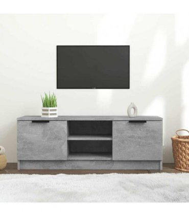 vidaXL TV Cabinet Concrete Grey 102x35x36.5 cm Engineered Wood