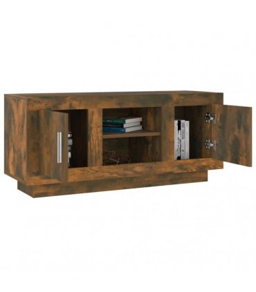 vidaXL TV Cabinet Smoked Oak 102x35x45 cm Engineered Wood