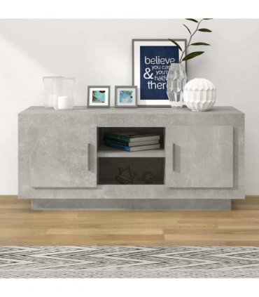vidaXL TV Cabinet Concrete Grey 102x35x45 cm Engineered Wood