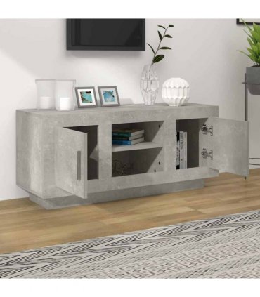 vidaXL TV Cabinet Concrete Grey 102x35x45 cm Engineered Wood