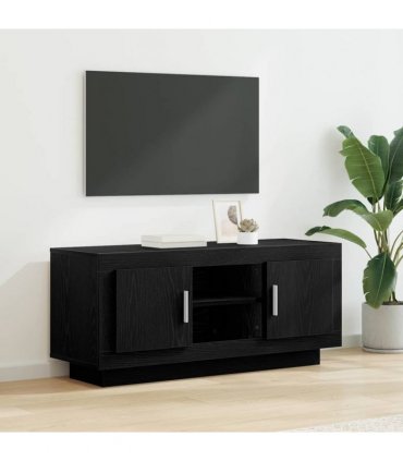 vidaXL TV Cabinet Black Oak 102 x 35 x 45 cm Engineered Wood