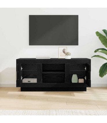vidaXL TV Cabinet Black Oak 102 x 35 x 45 cm Engineered Wood