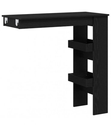 vidaXL Wall Bar Table Black Oak 102 x 45 x 103.5 cm Engineered Wood