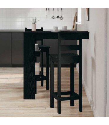 vidaXL Wall Bar Table Black Oak 102 x 45 x 103.5 cm Engineered Wood