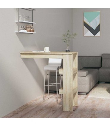 vidaXL Wall Bar Table Sonoma Oak 102x45x103.5 cm Engineered Wood