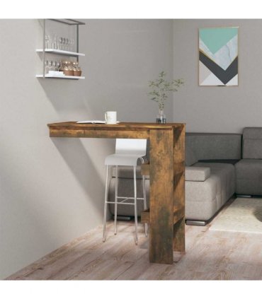 vidaXL Wall Bar Table Smoked Oak 102x45x103.5 cm Engineered Wood
