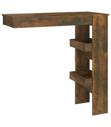 vidaXL Wall Bar Table Smoked Oak 102x45x103.5 cm Engineered Wood