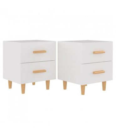 vidaXL Bed Cabinets 2 pcs White 40x35x47.5 cm