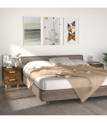 vidaXL Bed Cabinets 2 pcs Smoked Oak 40x35x47.5 cm