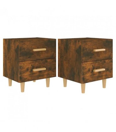 vidaXL Bed Cabinets 2 pcs Smoked Oak 40x35x47.5 cm