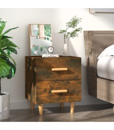 vidaXL Bed Cabinet Smoked Oak 40x35x47.5 cm
