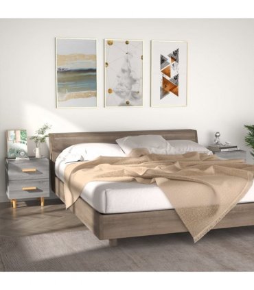 vidaXL Bed Cabinets 2 pcs Grey Sonoma 40x35x47.5 cm