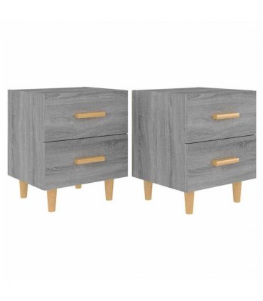 vidaXL Bed Cabinets 2 pcs Grey Sonoma 40x35x47.5 cm