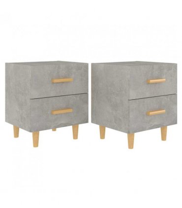 vidaXL Bed Cabinets 2 pcs Concrete Grey 40x35x47.5 cm