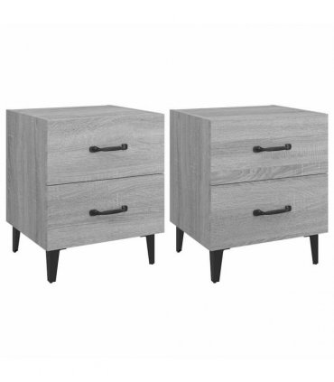 vidaXL Bedside Cabinets 2 pcs Grey Sonoma 40x35x47.5 cm