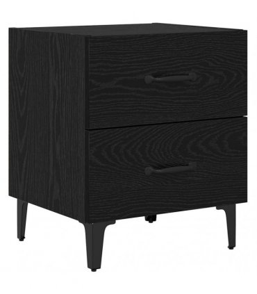vidaXL Bed Cabinet Black Oak 40 x 35 x 47.5 cm Engineered Wood