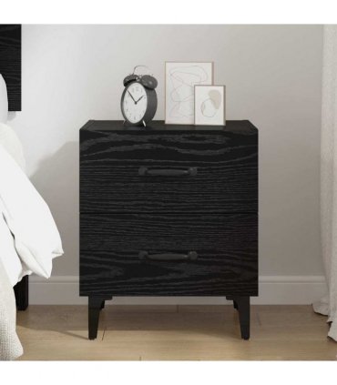 vidaXL Bed Cabinet Black Oak 40 x 35 x 47.5 cm Engineered Wood